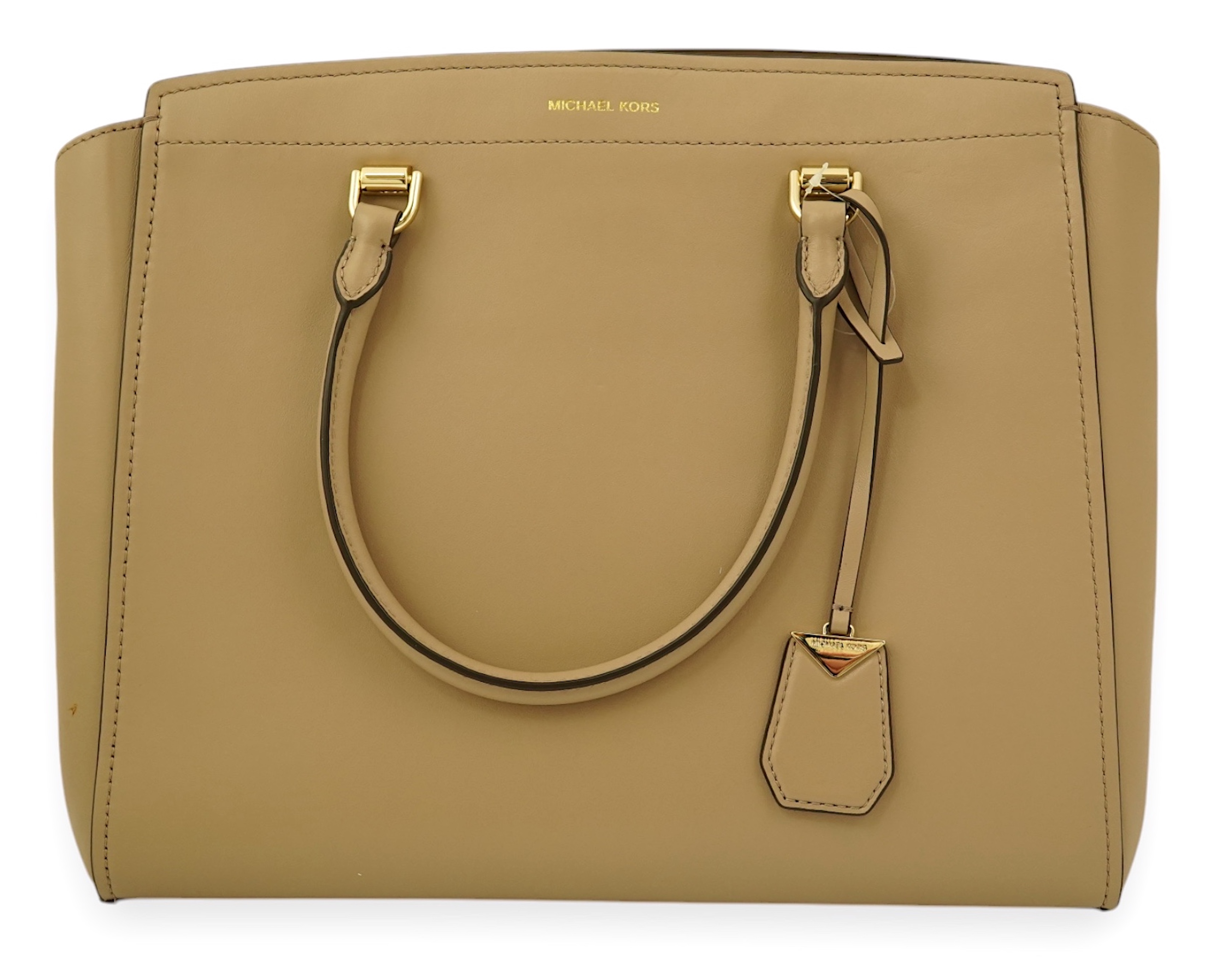 A Michael Kors taupe leather handbag